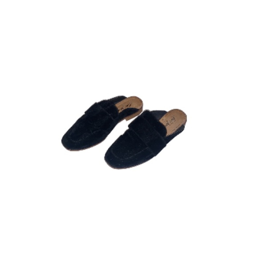 Free People Black Velvet and Leather Loafer Mules - Women’s Size 37